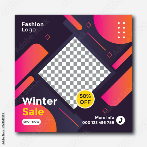 Fashion sale Instagram post template. Urban fashion social media post template.