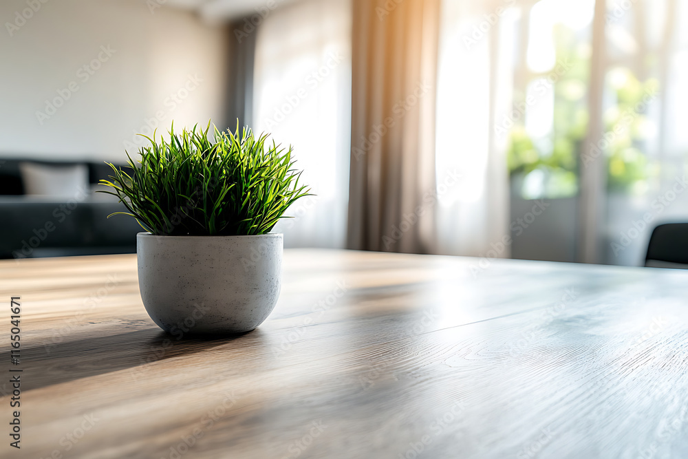 Elegant indoor plant on a wooden table Elegant indoor plant on a wooden table