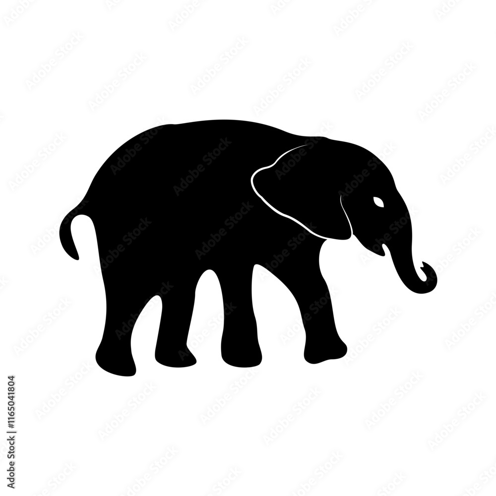 Fototapeta premium Vector black line icon for Elephant
