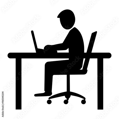 Modern Work Culture: Silhouettes of People on Computers