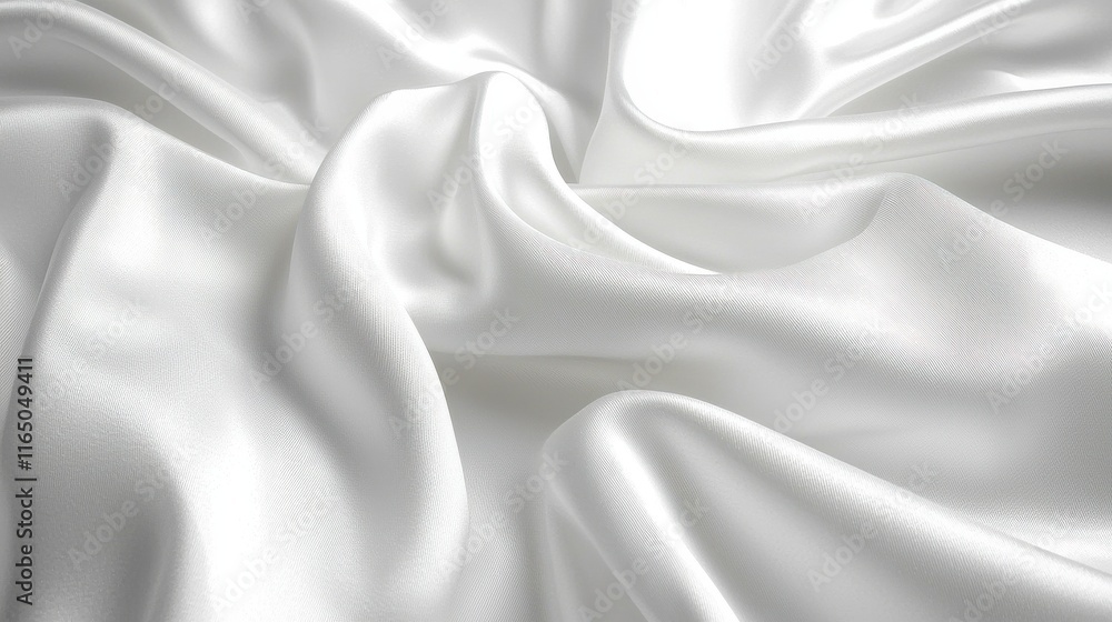 A white fabric with a pattern of waves A white fabric with a pattern of waves