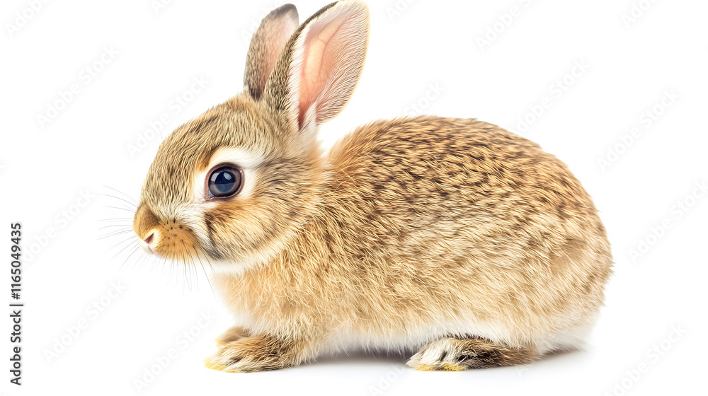 Obraz premium An adorable rabbit isolated on a white background.