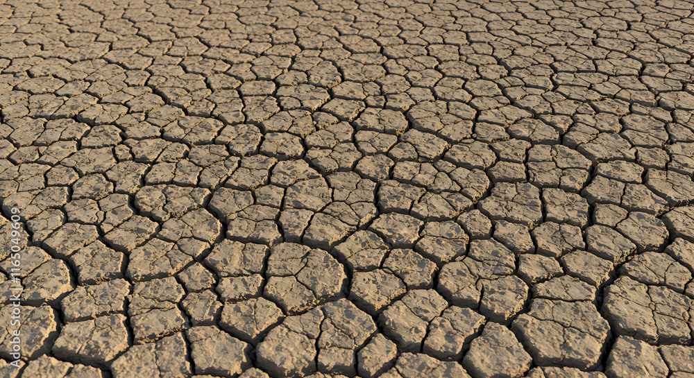 Cracked desert earth with sun-dried fissures and fine texture Cracked desert earth with sun-dried fissures and fine texture