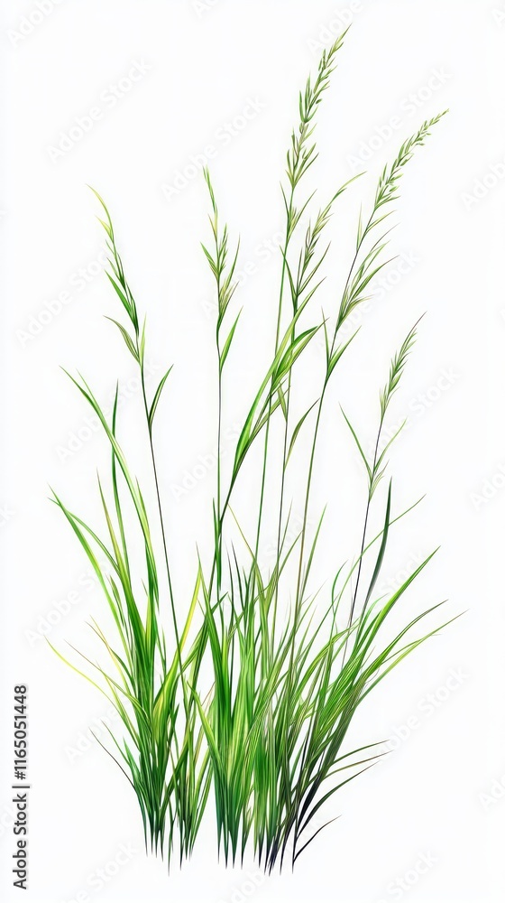 Obraz premium A Lush Display of Vibrant Green Grass in a Detailed Artistic Still Life