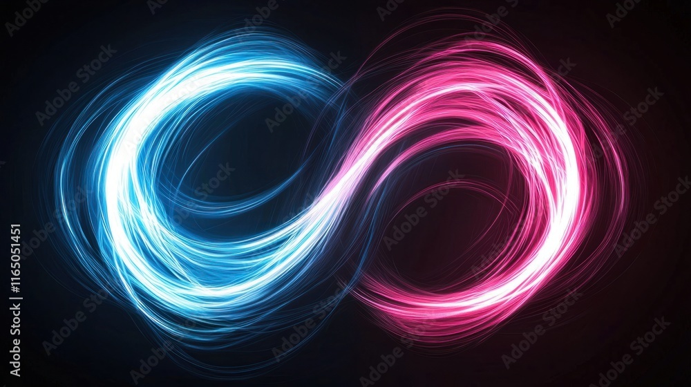 Dynamic infinity loop design digital art creation abstract background vibrant colors modern aesthetic Dynamic infinity loop design digital art creation abstract background vibrant colors modern aesthetic