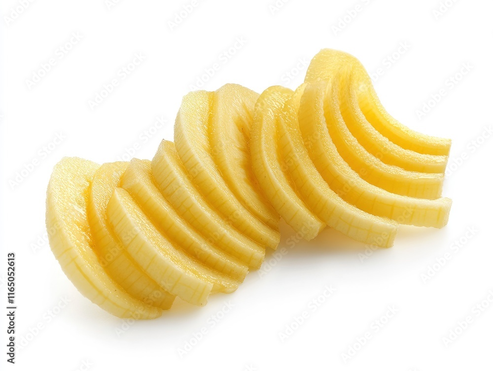Fresh banana slices isolated on white background. Fresh banana slices isolated on white background.