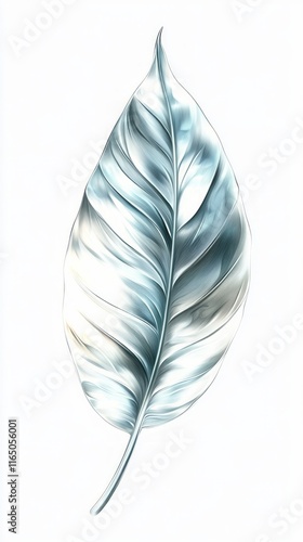 Stunning Silver Leaf Art Print - A Majestic Botanical Masterpiece photo