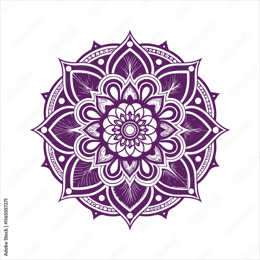 Top view of a ceramic plate showcasing a detailed floral mandala design in vibrant orange and teal colors, isolated on white background. Top view of a ceramic plate showcasing a detailed floral mandala design in vibrant orange and teal colors, isolated on white background.