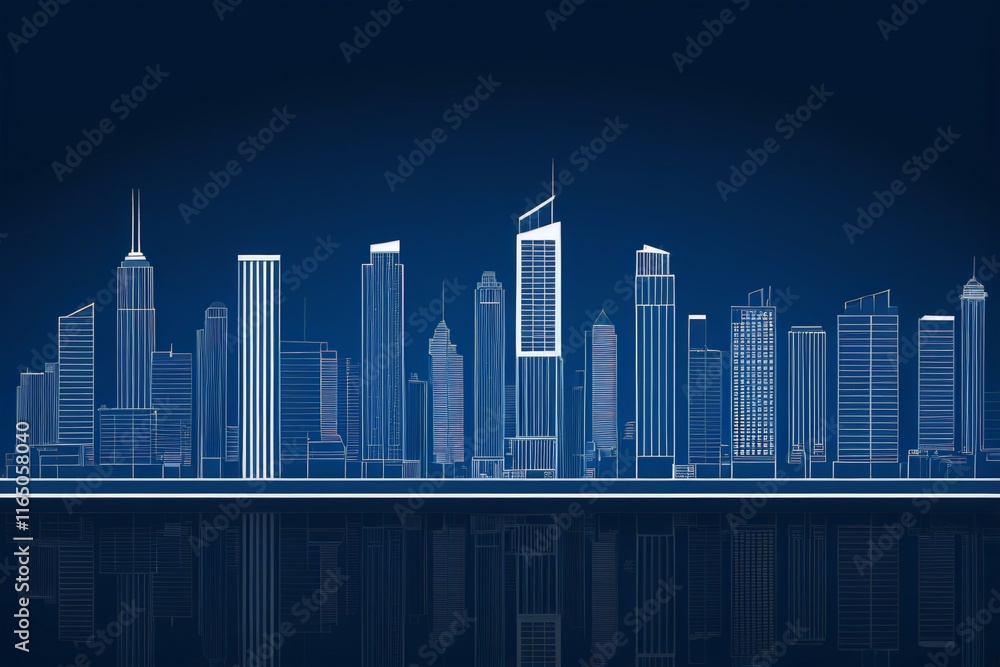 arafed city skyline with skyscrapers and reflections in the water arafed city skyline with skyscrapers and reflections in the water