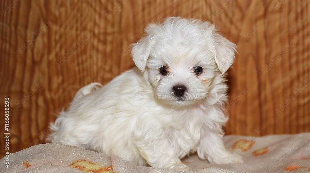 Graceful Maltese with its long, silky white coat sitting prettily, showing its big, dark and expressive eyes along with a tiny black nose. Its floppy ears hang gently Graceful Maltese with its long, silky white coat sitting prettily, showing its big, dark and expressive eyes along with a tiny black nose. Its floppy ears hang gently