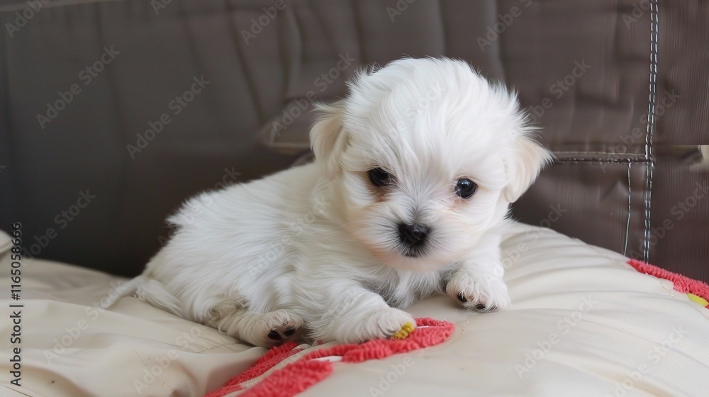 Graceful Maltese with its long, silky white coat sitting prettily, showing its big, dark and expressive eyes along with a tiny black nose. Its floppy ears hang gently Graceful Maltese with its long, silky white coat sitting prettily, showing its big, dark and expressive eyes along with a tiny black nose. Its floppy ears hang gently