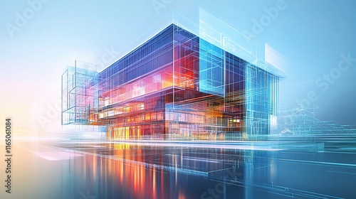 Fototapeta Naklejka Na Ścianę i Meble -  Innovative Architect Designs New Building with Digital Tools