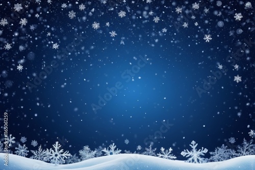 Wallpaper Mural snow flakes falling from the sky in a snowy landscape Torontodigital.ca