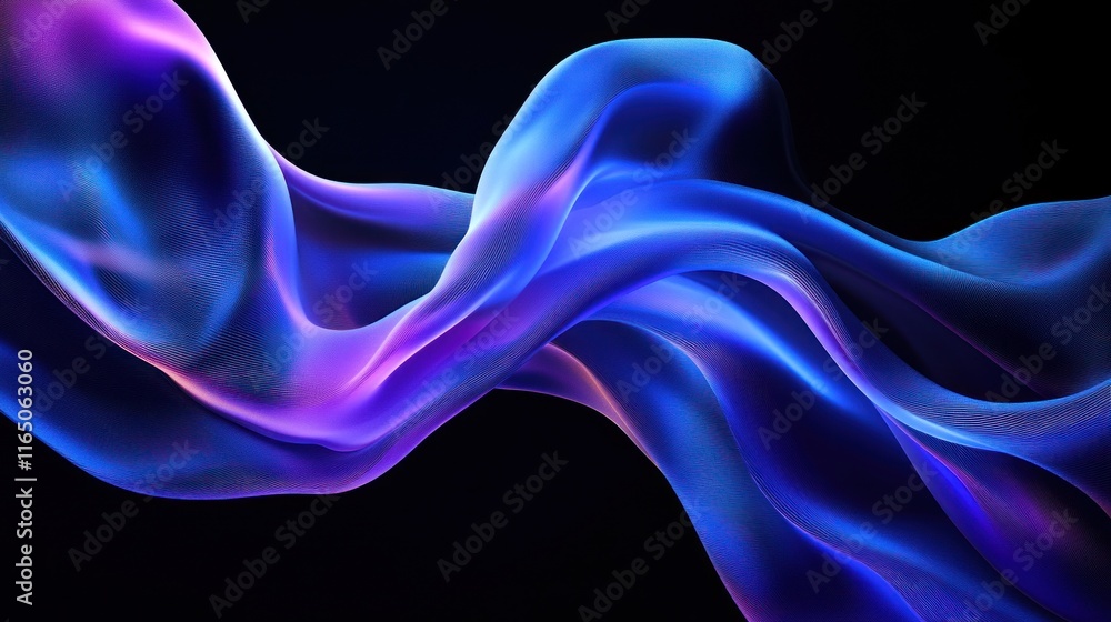 Naklejka premium Abstract Blue and Purple Flowing Lines
