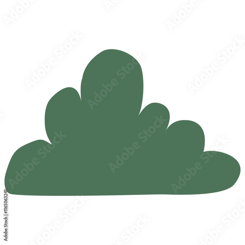 Bush vector cartoon style for Easter theme decoration