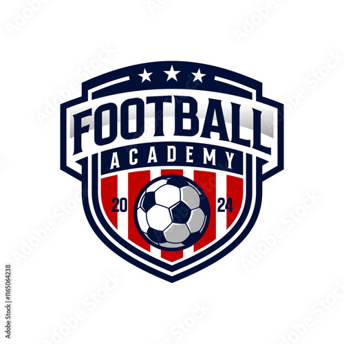 Football Academy Badge Logo Design Template. Sport Team Identity Vector Illustration.