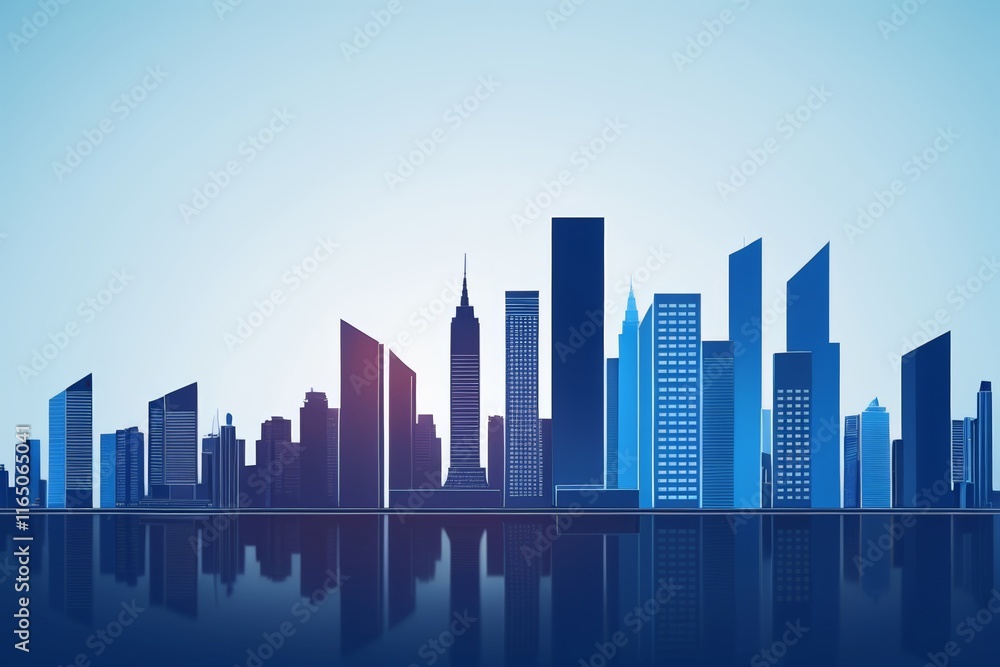 arafed city skyline with skyscrapers and reflections in the water arafed city skyline with skyscrapers and reflections in the water
