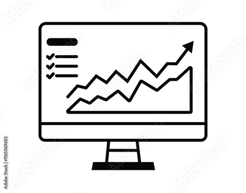 Dashboard admin line icon. Simple outline style. User panel template, data analysis, agency, graph, business linear sign. Vector illustration isolated on white background.