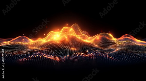 Wallpaper Mural Glowing Orange Digital Landscape Abstract Art Torontodigital.ca