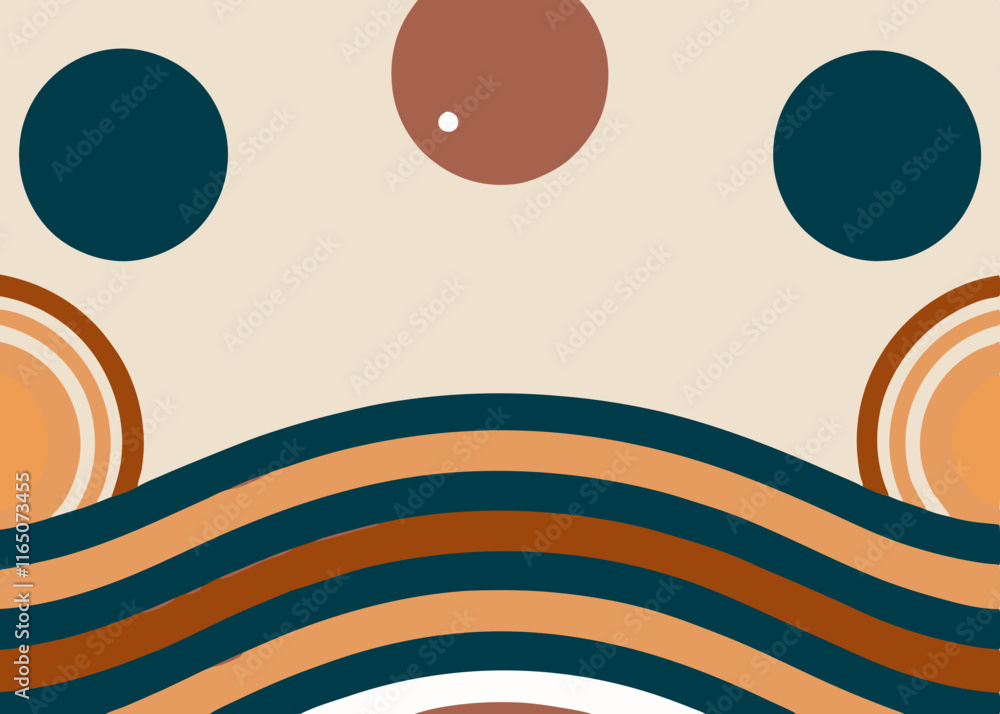 Creative Geometric Design with Circles, Stripes, and a Vintage Aesthetic Creative Geometric Design with Circles, Stripes, and a Vintage Aesthetic
