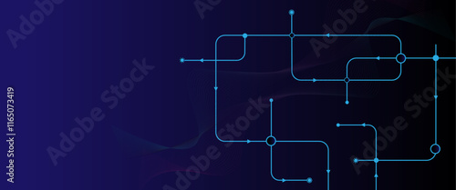 Vectors Abstract connecting lines and dots., Social networking, network connection and global communication technology background