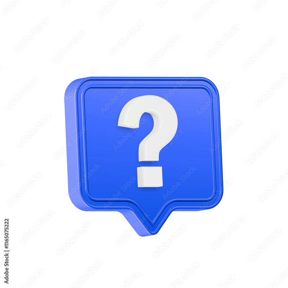 Realistic 3d blue question mark rendering for web Realistic 3d blue question mark rendering for web