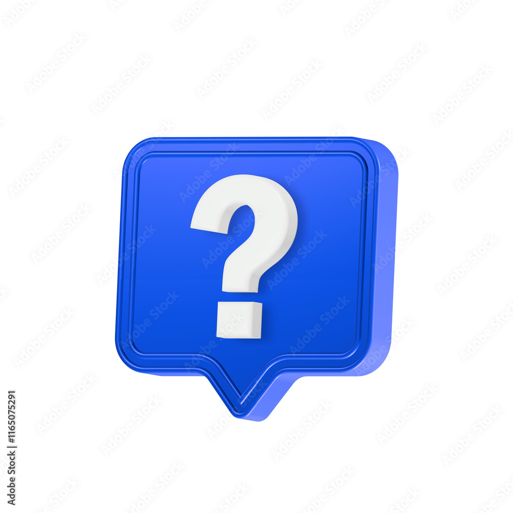 Realistic 3d blue question mark rendering for web Realistic 3d blue question mark rendering for web
