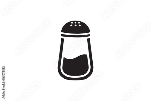 simple and unobtrusive Sugar Shaker black and white vector silhouette illustration isolated in white background

