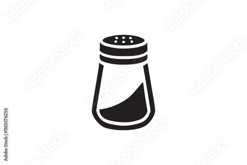simple and unobtrusive Sugar Shaker black and white vector silhouette illustration isolated in white background
