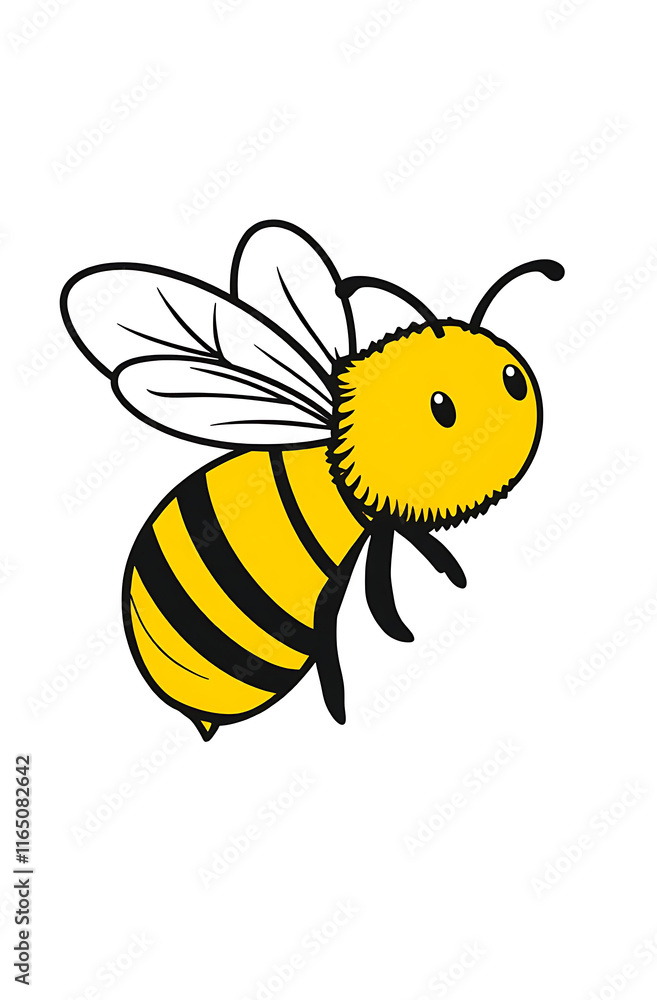 A thick-lined doodle of a honeybee with simple wings and striped body, drawn in bold outlines with fill color, placed on a plain white background.
A thick-lined doodle of a honeybee with simple wings and striped body, drawn in bold outlines with fill color, placed on a plain white background.