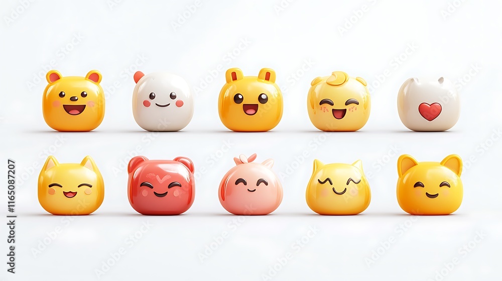Playful cartoon characters studio digital art bright colors close-up Playful cartoon characters studio digital art bright colors close-up