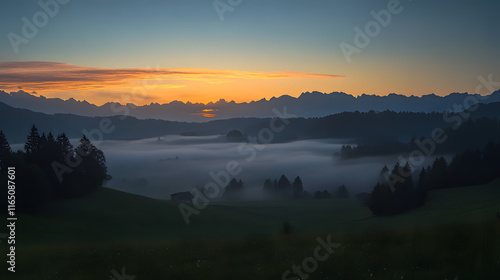 A picturesque dawn in Allg�u. photo