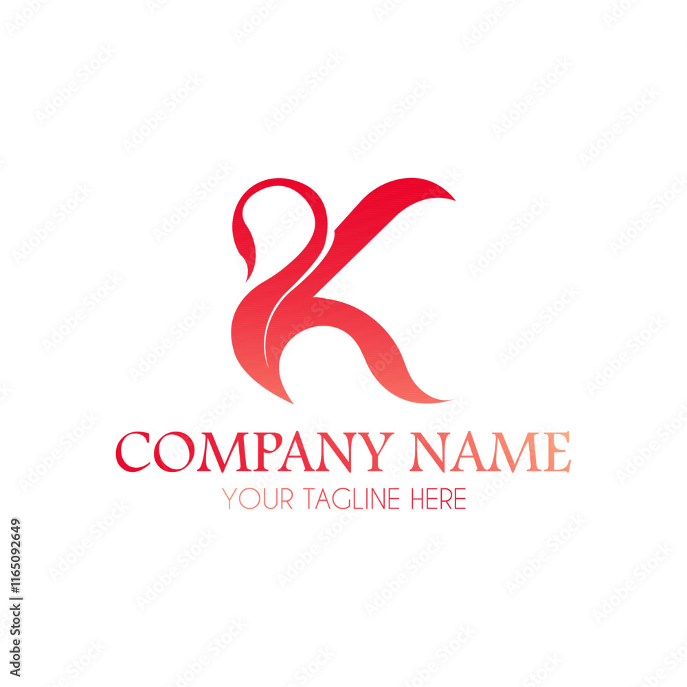 Modern initial K logo design with red color concept. Company logo, letter logo design Modern initial K logo design with red color concept. Company logo, letter logo design