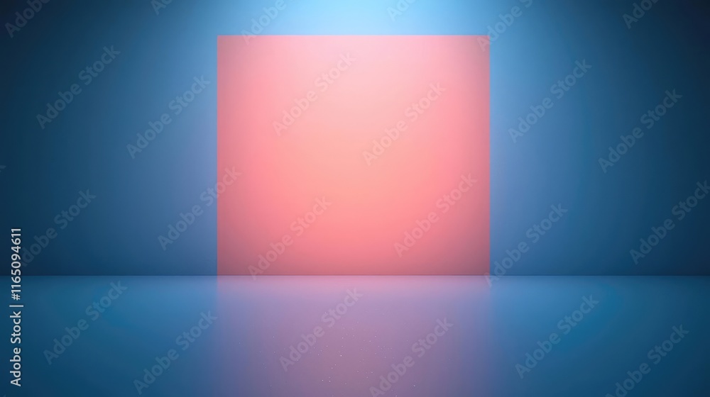Sparkle abstract background concept. A minimalistic abstract image featuring a glowing pink square in a blue background. Sparkle abstract background concept. A minimalistic abstract image featuring a glowing pink square in a blue background.