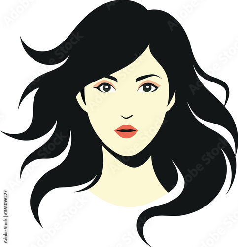 woman hair silhouettes vector illustration