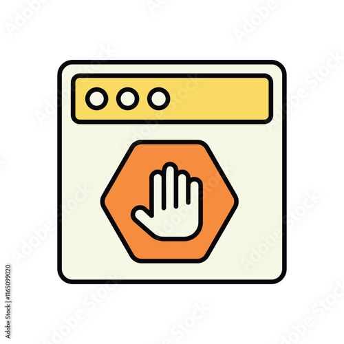 Ad Blocker icon isolated on a white background. Vector illustration.
