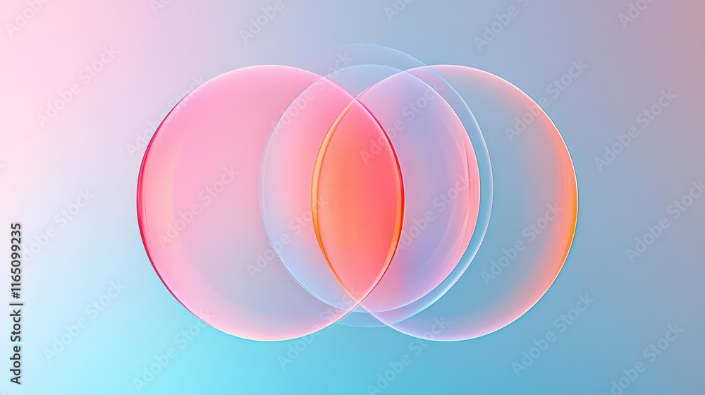 Obraz premium Circles abstract background concept. Abstract bubbles create a serene and colorful background for modern design projects.