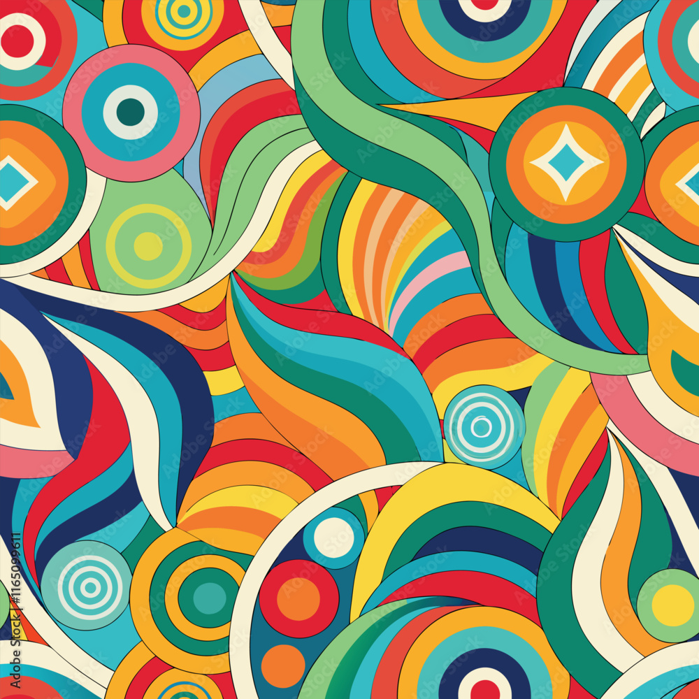 Fototapeta premium Abstract colorful seamless pattern background vector