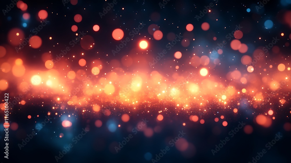 Fototapeta premium Abstract Background with Orange and Blue Glowing Lights