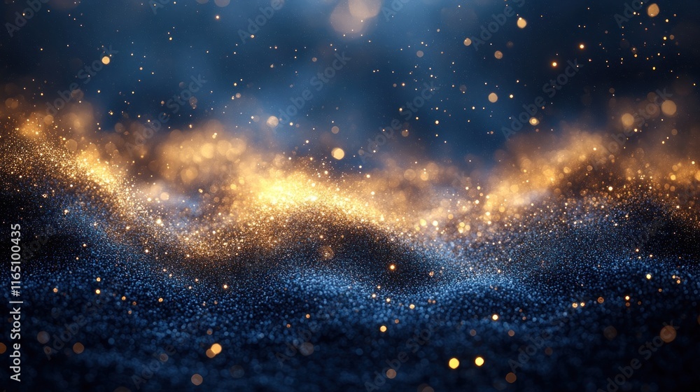 Naklejka premium Glowing particles wave abstract background.