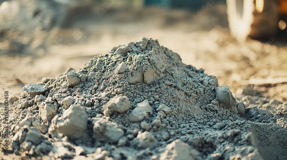Freshly Mixed Cement Pile on Construction Site Floor Freshly Mixed Cement Pile on Construction Site Floor