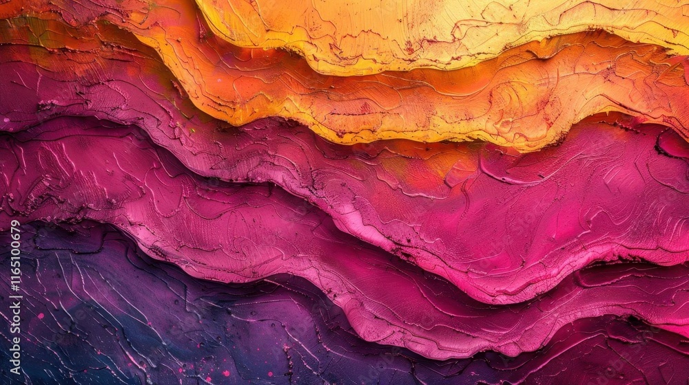 Abstract Art: Layered Purple and Yellow Paint Abstract Art: Layered Purple and Yellow Paint