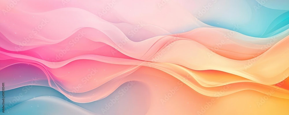 Obraz premium Cosmic abstract background idea. Abstract colorful waves in soft pastel hues for creative designs and backgrounds.