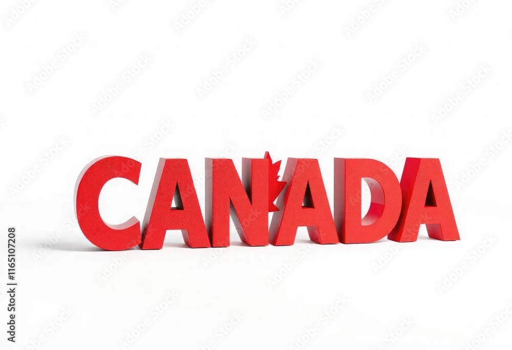 Canada represented by 3d character on white background Canada represented by 3d character on white background