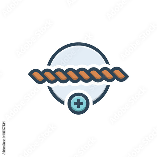 Color illustration icon for making rope