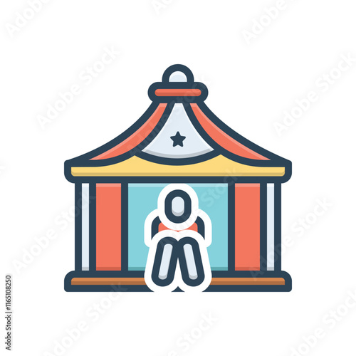 Color illustration icon for shelter