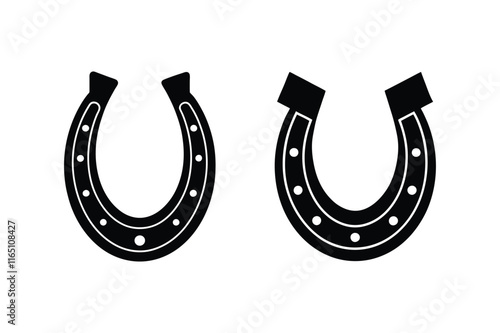 Horseshoe icon silhouette vector illustration.