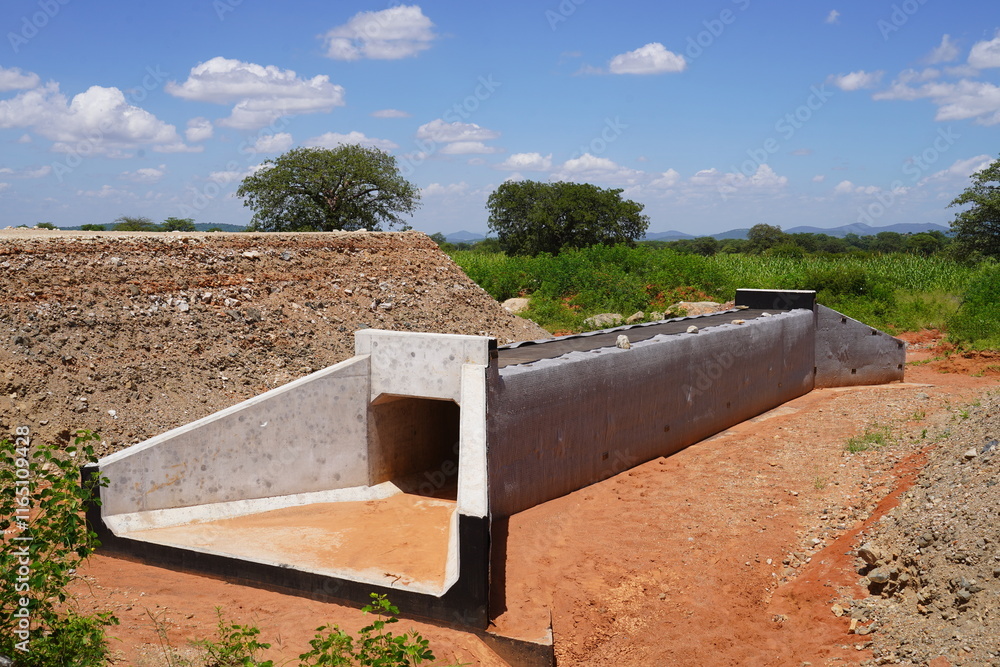 Ongoing Construction of a Culvert Structure Ongoing Construction of a Culvert Structure