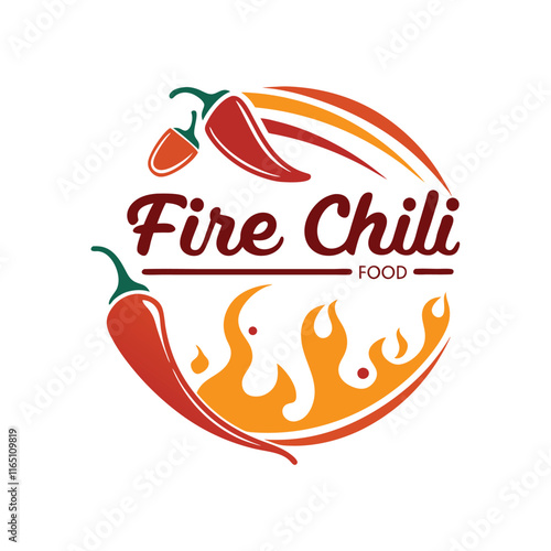 fire chili logo food restaurants vector