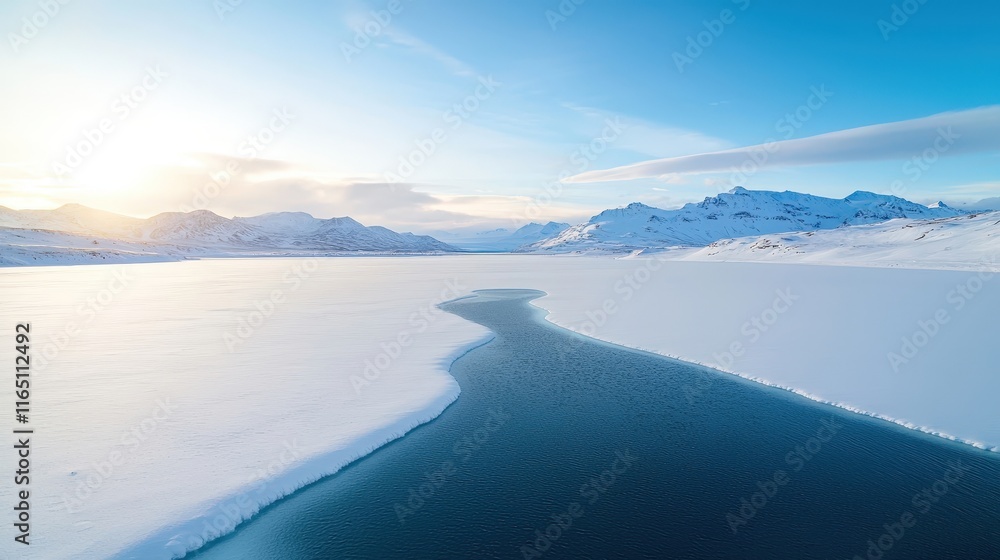 Serene Winter Landscape with Ice and Snow Serene Winter Landscape with Ice and Snow